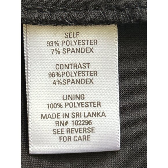 Established 1962 Black & Tan Print Sheath Dress Size 16 Cap Sleeves Back Zipper - Picture 5 of 12